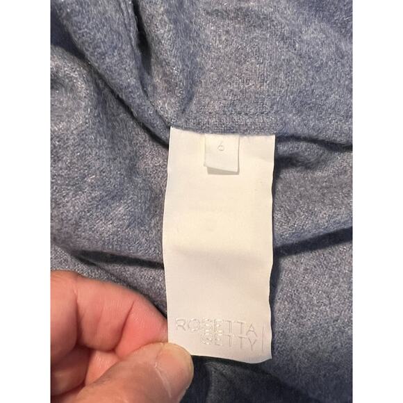 Rosetta Getty LN Heathered Blue 100% Cashmere Button Down Fitted Shirt Size 6 - Picture 7 of 7